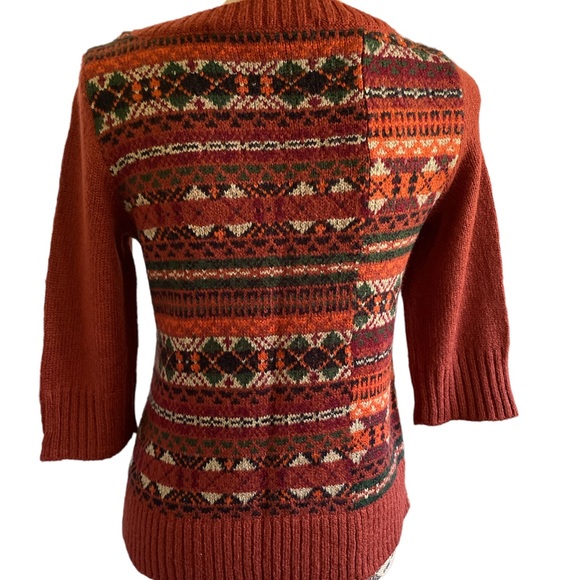 kensie • 3/4 sleeve nordic sweater • small - Picture 3 of 6